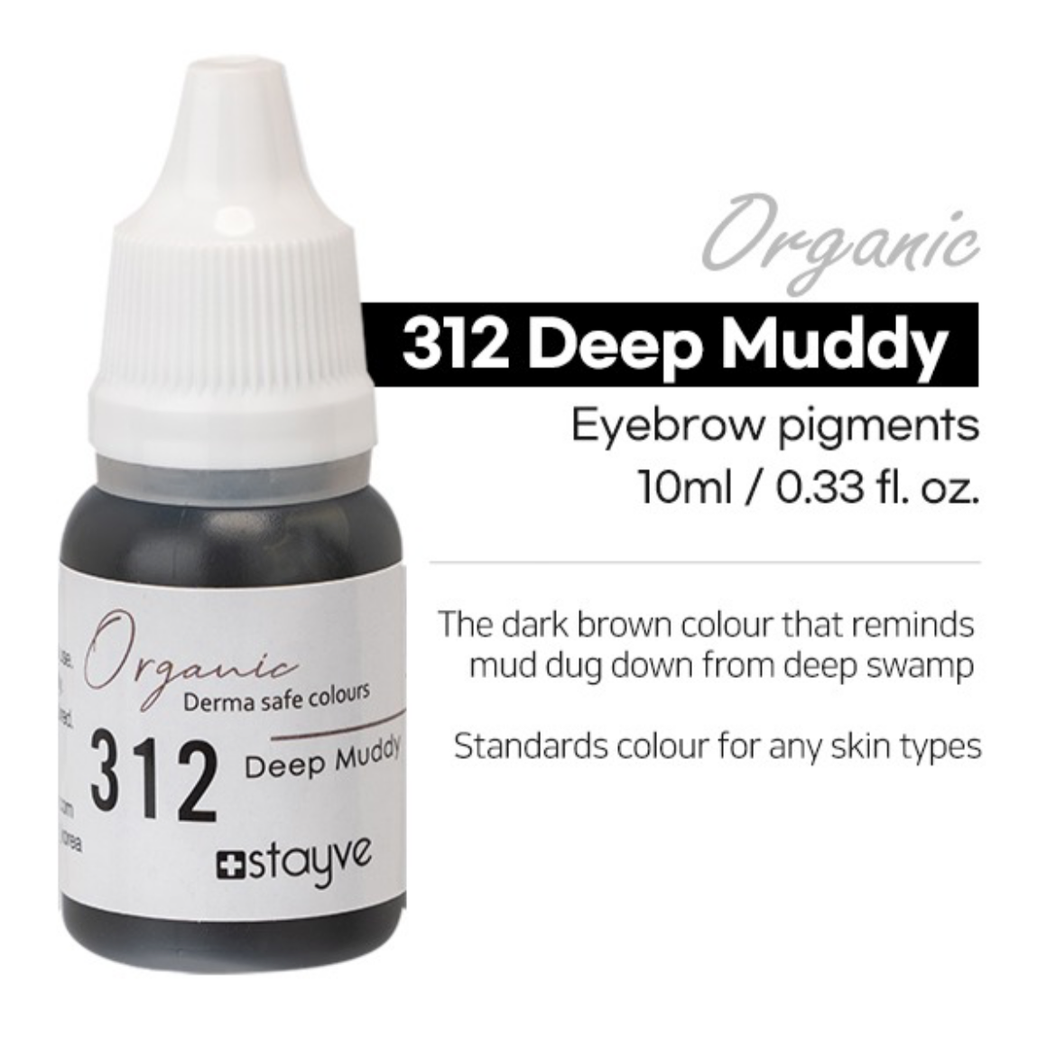 Stayve Organic Eyebrow Pigments 312 - Deep Muddy