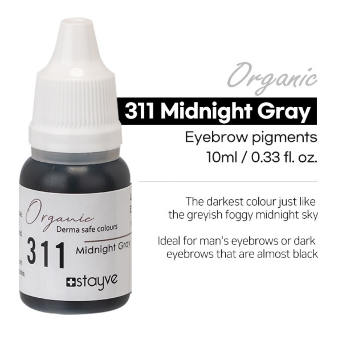 Stayve Organic Eyebrow Pigments 311 - Midnight Gray