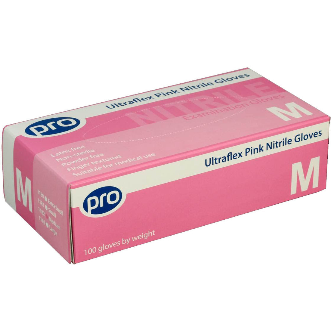 Ultraflex Pink Nitrile Glove Powder Free - Medium x 100