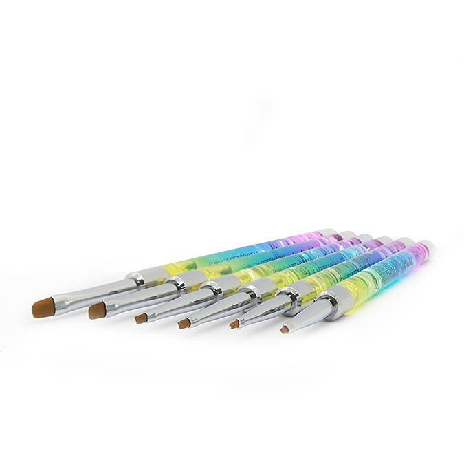 Gel and Art Rainbow Brush Set (6 Brushes) by Glitterbels