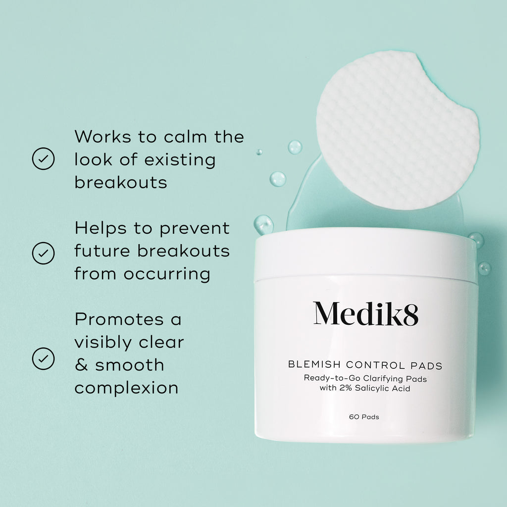 MEDIK8 BLEMISH CONTROL PADS™ 60ml

Ready-to-Go Clarifying Pads with 2% Salicylic Acid